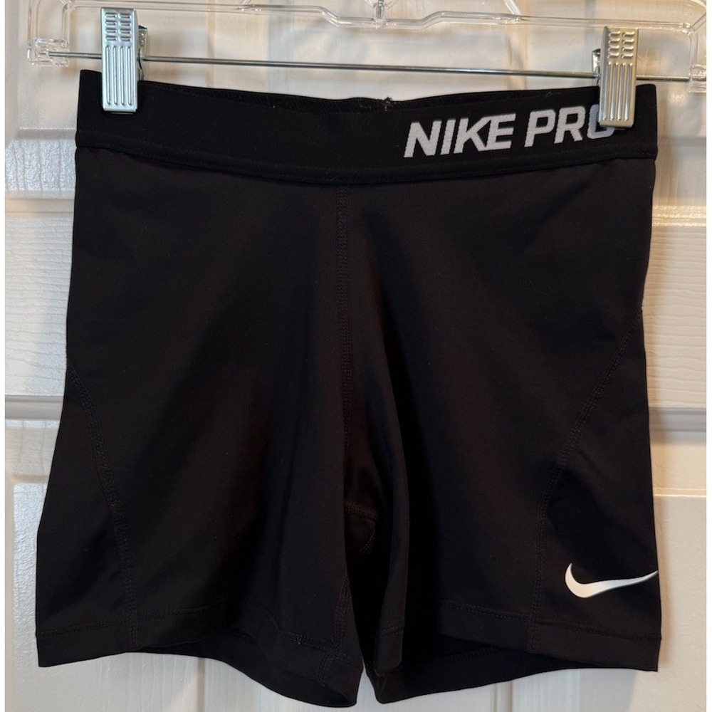 Nike Women's Pro 3" Shorts Size XS Dri Fit Tight Compression‎ Black/Fluorescent